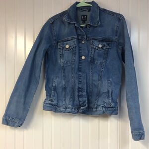 Gap Button Close Long Sleeve Denim Jean Jacket Size Medium Pockets Medium Wash